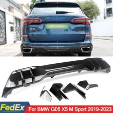 Fit 2019-2023 BMW G05 X5 M Sport MP Style Rear Bumper Diffuser Carbon Fiber Look