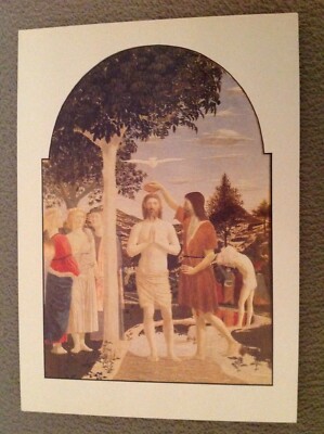 Unbenutzte Kunstkarte Die Taufe Christi von Perio Della Francesca
