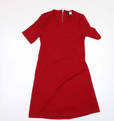 Divided by H&M Damen rot Polyestermischung A-Linie Größe 8