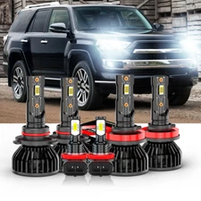 For Toyota 4Runner 2010-2020 LED Headlight Bulbs Hi/Lo Beam Fog Light Kit 6500K