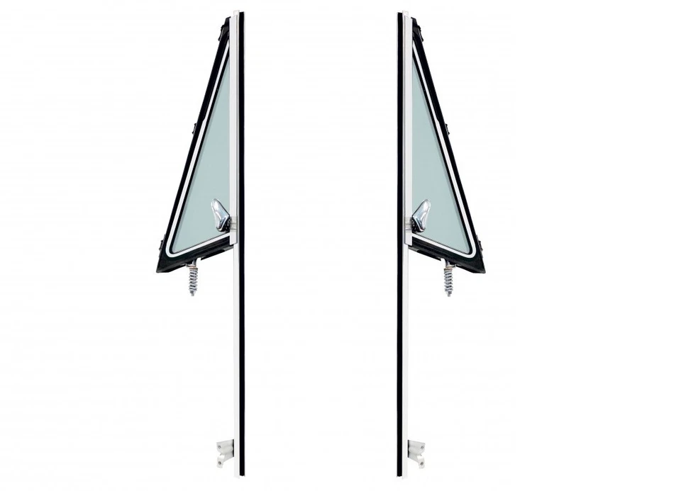 Par de ventanas de ventilación - vidrio tintado con moldura cromada para camioneta Chevy/GMC 1968-72 Foto 2 de 3