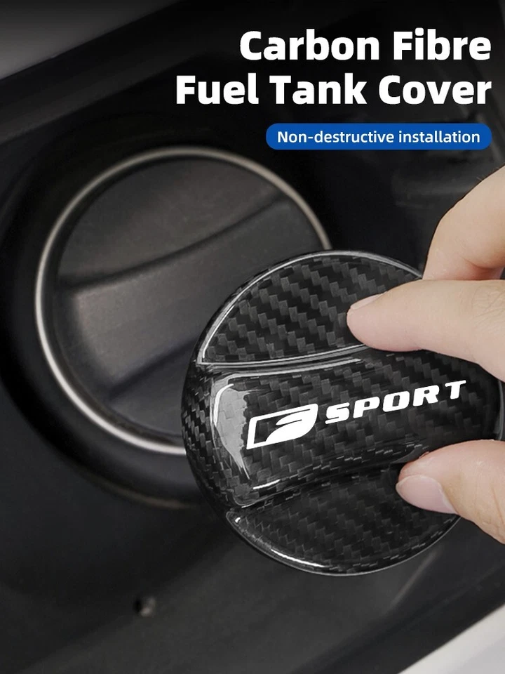 Carbon Fiber Oil Gas Cap Fuel Filler Tank Cover For Lexus RX350 IS250 IS350 RC - Image 4 of 4