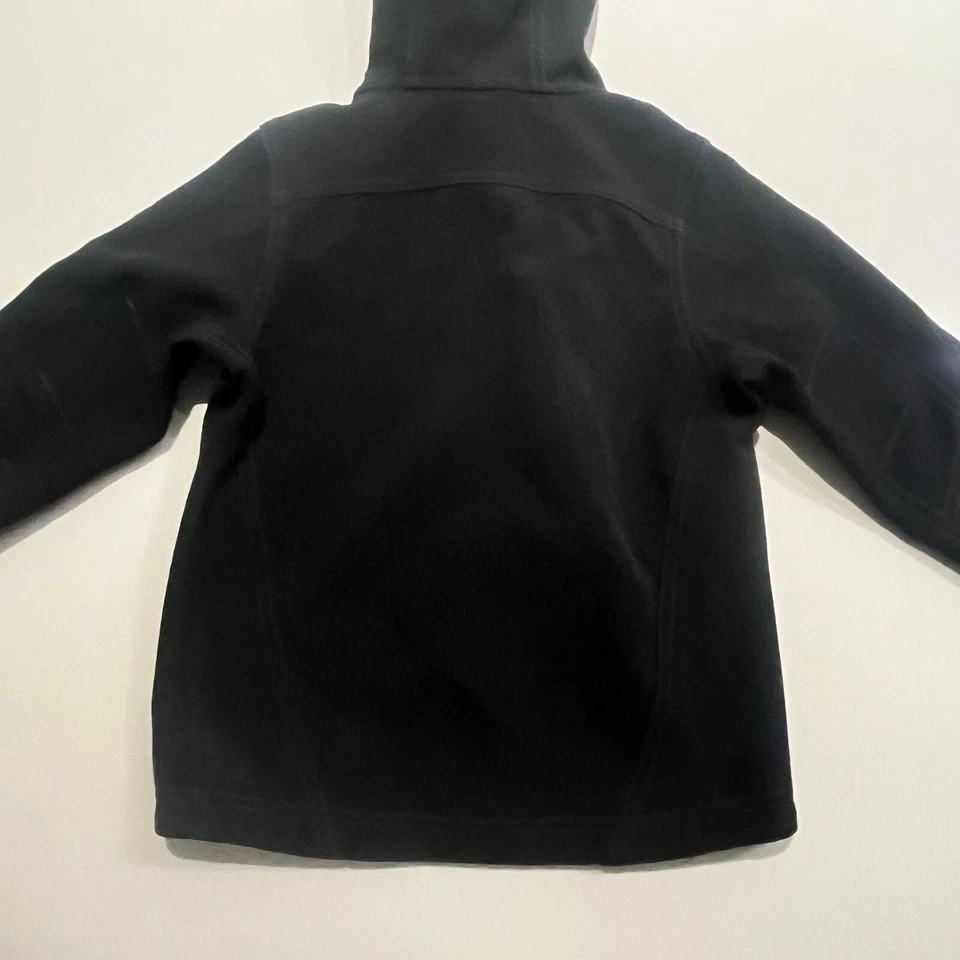 Chaqueta REI Co-O Boys XS 4/5 Soft Shell con capucha negra y gris Foto 3 de 4