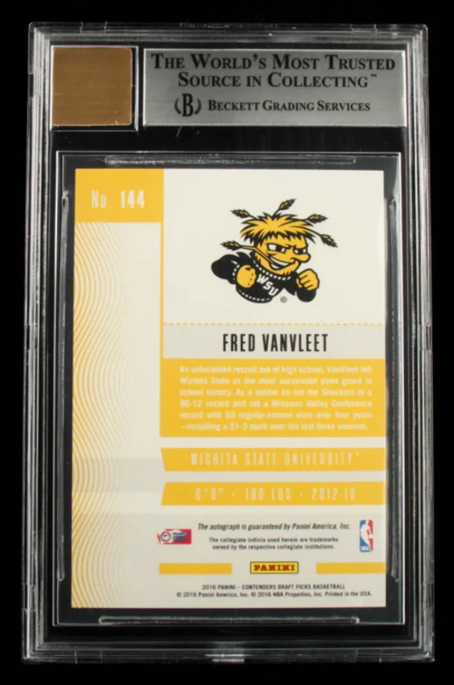 Fred VanVleet 2016-17 Panini Contenders Draft Picks #144A AU/White Jersey - Card - Image 2 of 2
