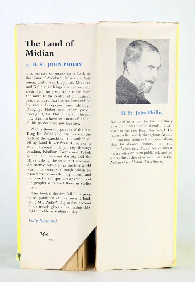 H St J B Philby 1st Ed 1957 The Land of Midian Travels in Saudi Arabia HC w/DJ - Image 3 of 4