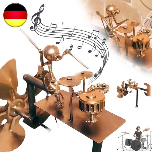 Handmade Metal Drummer Windmill | 29 cm Schlagzeuger Windrad | Gartenstecker,DE
