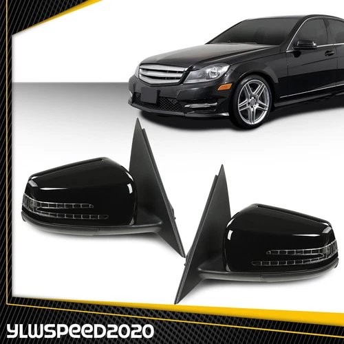 Fit For Mercedes C300 Benz C-Class W204 C200 C180 Pair Rear View Mirror Side