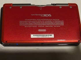 Nintendo 3DS Handheld System Flame Red Metallic With Stylus 