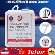 3000W Power Transformer Step Up Voltage Converter Adapter 110-120V to 220-240V