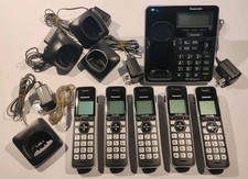 Panasonic KX-TGF780 5 Handset Answering Machine Cordless Phone, Clean, Complete