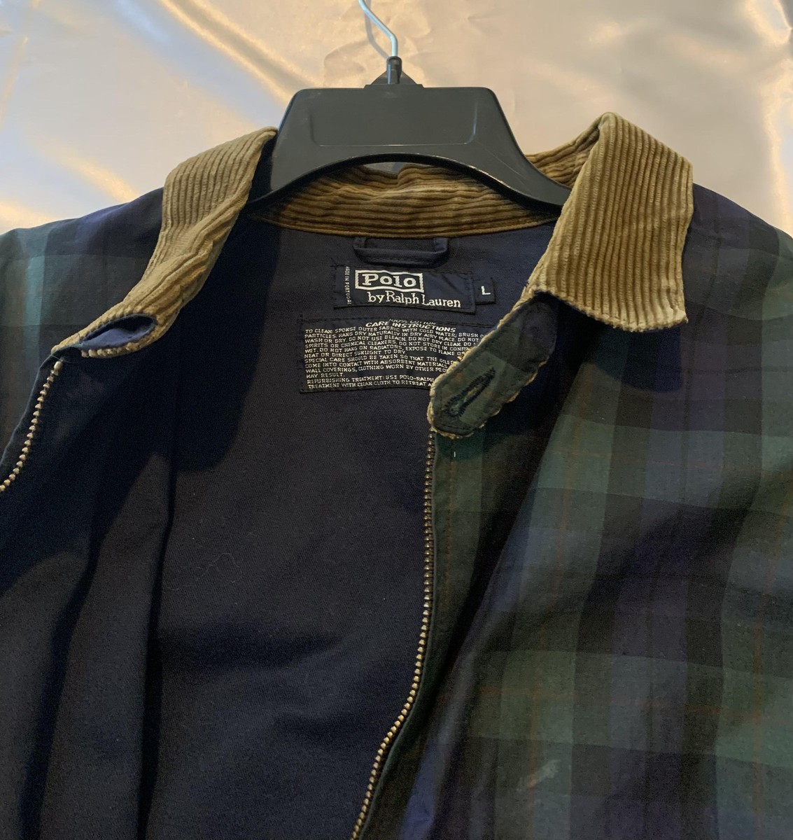 Vintage 90s Polo Ralph Lauren Jacket Mens Waxed Oil Cloth Bomber