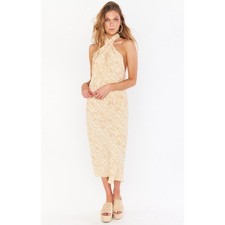 Show Me Your Mumu Desert Snakeskin Jasmine Halter Midi Dress Size Small