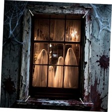 Halloween Window Cover Spooky Banner 31x47in Polyester Ph03429