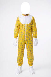 PVC adult baby Spielanzug für Männer Schwitzanzug gelb kindermotiv XL