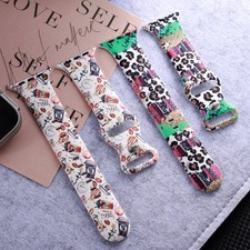 Silicone Print Band Strap For Apple Watch Series 8 7 SE 6 5 4 3 38/40mm 42/44mm