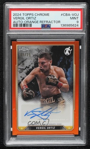 2024 Topps Chrome Orange Refractor 3/25 Vergil Ortiz #CBA-VOJ PSA 9 MINT Auto