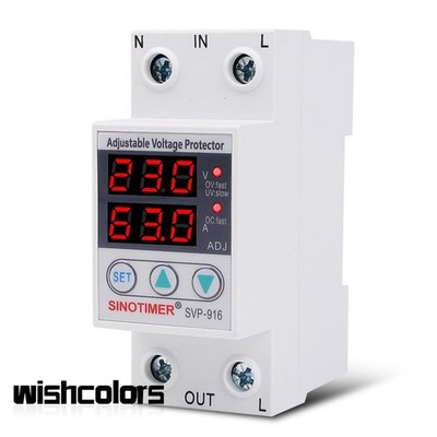 SVP-916 63A Over Voltage Protection Limit Current Adjustable Voltage Protector