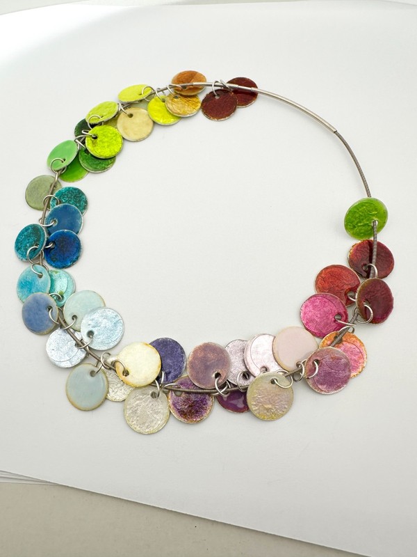 SAMPLE SET - vitreous enamel leaded color set on fine silver ONE OF A KIND!