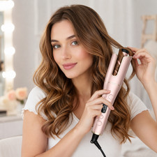 Automatic Hair Curler with LCD Display 1 Rotating Barrel, 4 Heat Settings, 3
