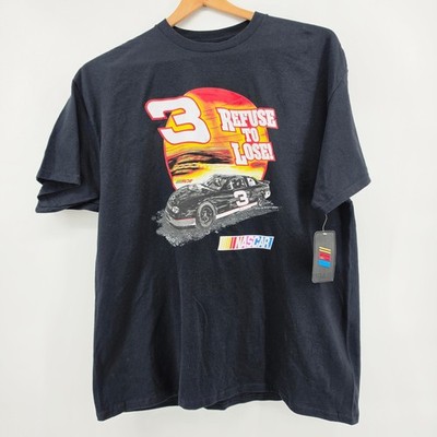 NASCAR Dale Earnhardt 3 Refuse To Lose Black Graphic T-Shirt Mens XL New Tags