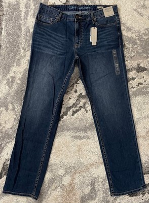 Calvin Klein Men's Slim Straight Denim Jeans (Dark Wsh, W36 x L32)