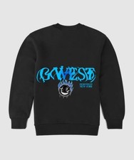 G West Aqua Smile Fleece Crewneck With Invisible Zippers