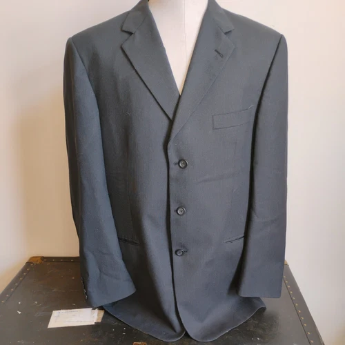 Burberry cappotto sportivo uomo 44 lungo blu lana vintage