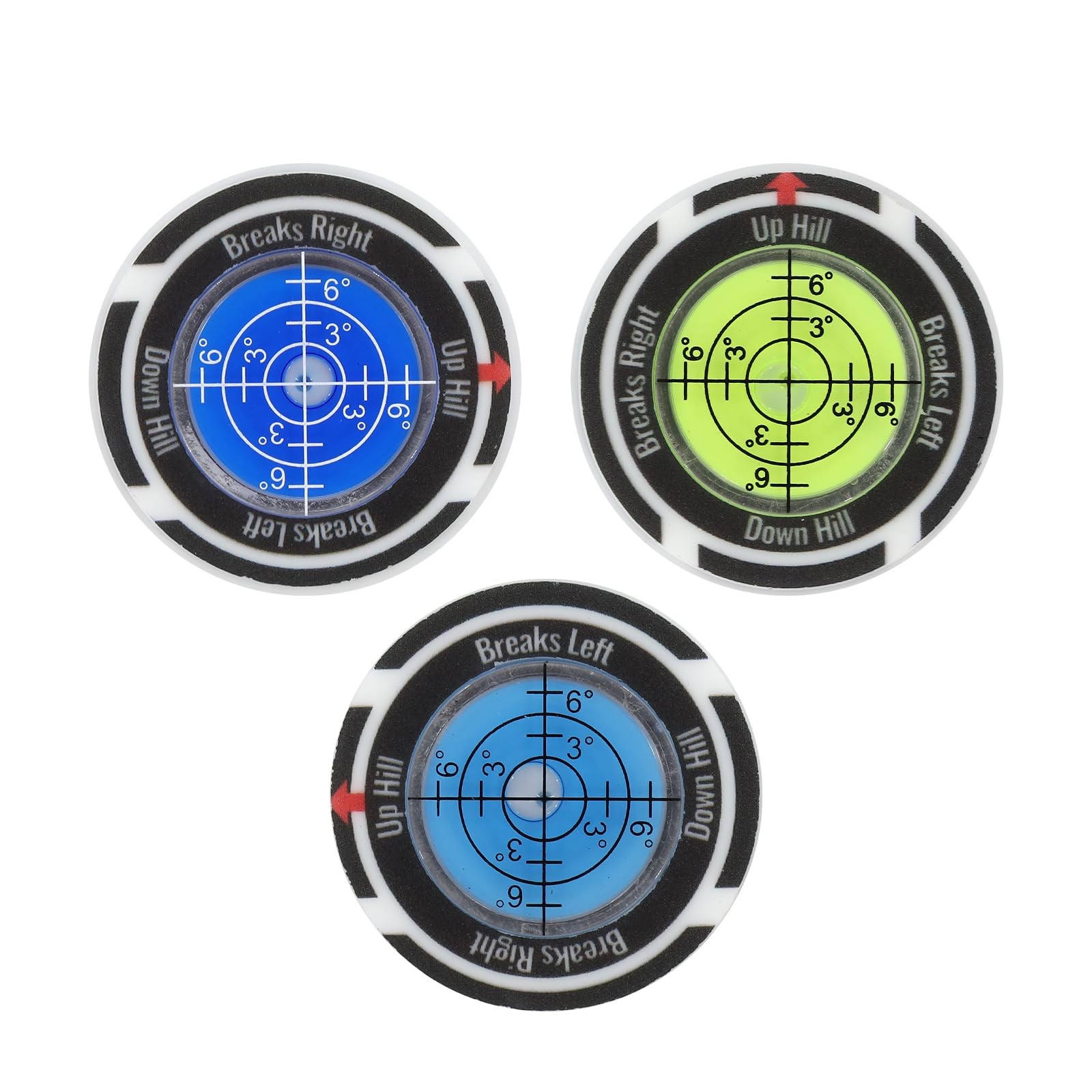 3 pcs golf ball markers for putting green - precise measurement, golf ball