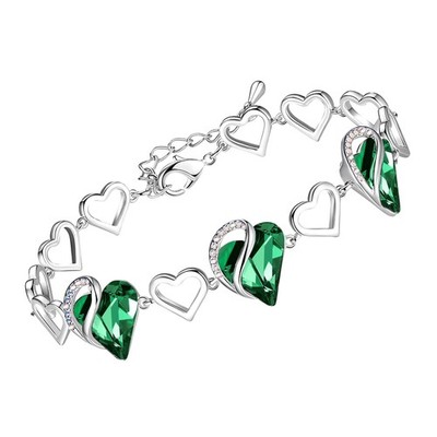 Mothers Day Gift 7 Inch Emerald Green Necklace with Extender Jewelry for Mom