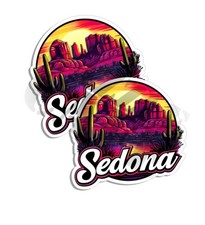 Sedona sticker decal state Red Rock outline Arizona novelty Car 2 PK