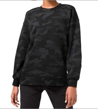 Lululemon Perfectly Oversized Gray Black Camo Sweatshirt Sz L Crewneck Active