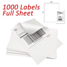 1000 8.5"X11" Full Sheet Shipping Labels Self Adhesive for Laser Inkjet Printer