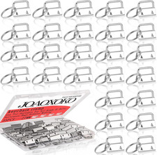35PCS 1 Inch Key Fob Hardware Bulk,Silver Metal Keychain Wristlet with Key Rings