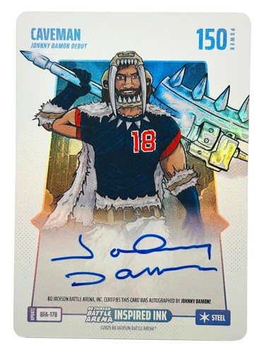 2025 Bo Jackson Battle Arena Caveman Johnny Damon Auto Battlefoil Inspired Ink