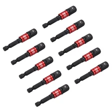 10pcs 3/8" Impact Driver Socket Adapter Extension Set Black-Red
