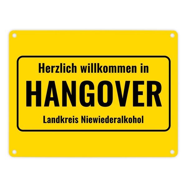 Metallschild In 15X20 Cm Mit Alkohol-Spruch Herzlich Willkommen In Hangover.-image