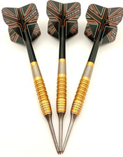 17g 90% Tungsten Darts set with GOLD PVD Coating, stems & Falcon Dart flights