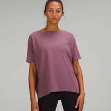 Lululemon Back in Action Slouchy Oversized Short Sleeve T-Shirt Mauve Pink Est 8