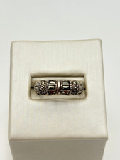 STERLING SILVER 925A MARCASITE 3.4mm BAND SIZE 5 RING 3.6g