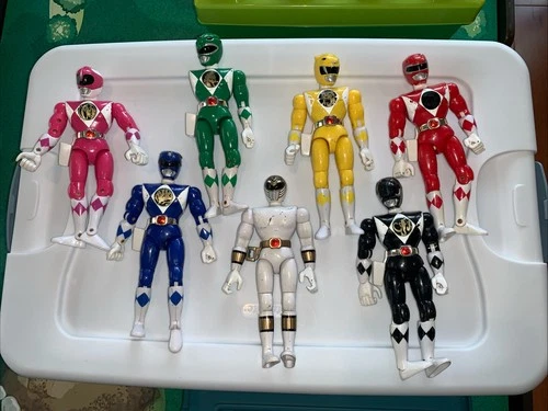 Vtg 1993 Bandai 8 Inch Power Ranger Toy Action Figure Lot Of  7