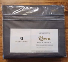 Sweet Home Collection 1800 Count 4 Pc Bed Sheet Set Deep Pocket Microfiber Gray