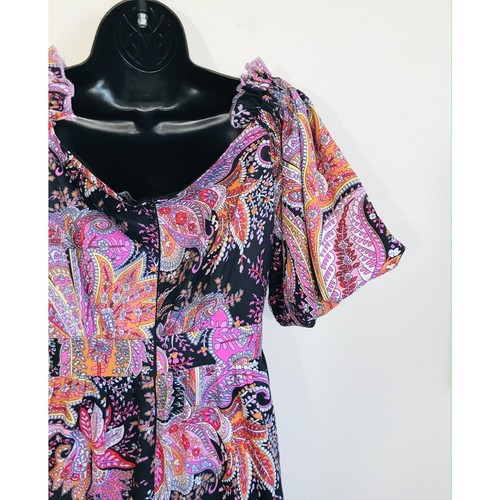 Beulah Tuckernuck Maxi Dress Small Bubble Hem Boho Peasant Resortwear NWT - Imagen 6 de 11