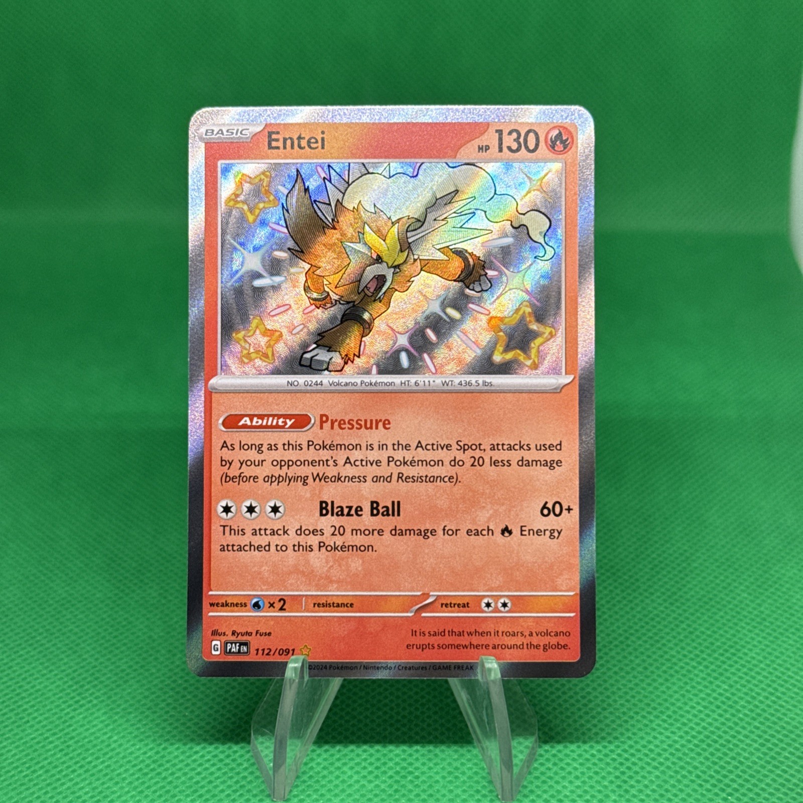 Entei Shiny Rare SV: Paldean Fates 112/091 NM