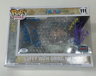 SIGNED FUNKO POP ONE PIECE LUFFY WITH GOING MERRY 111 NYCC EXCLUSIVE STICKER