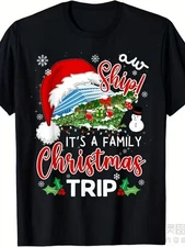 Retro 2025 Christmas Cruise Trip Graphic T-Shirt S-5XL Q3411