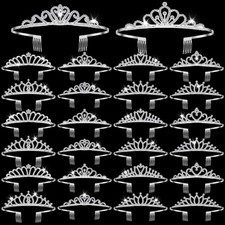 Yuefunny 24 Pcs Crystal Tiara Crowns for Women Bulk Rhinestone Princess Headband