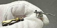 VINTAGE MOUSE (RAT? RODENT?) TIE PIN & TIE BAR M211