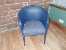 Vintage painted Lloyd Loom Style Conservatory Wicker  Armchair Chair Sprung Seat