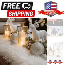 1.3 x 4.9 ft Christmas Fake Snow Blanket for Christmas Village Fuzzy Faux Fur...