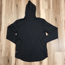 BYLT Hooded Shirt Mens Large Black Drop-Cut Long Sleeve Stretch Tee